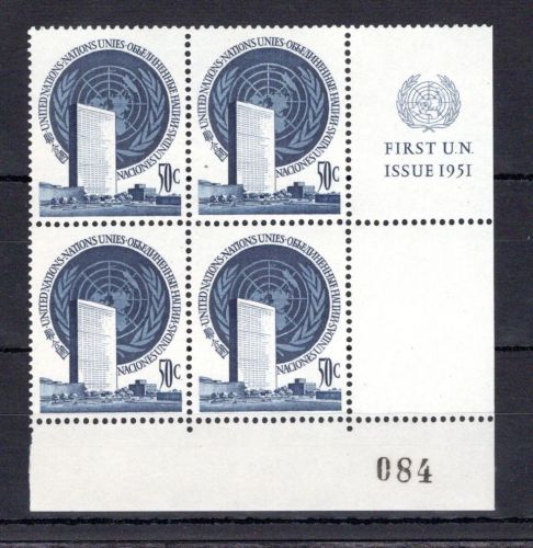 UNO New York MiNr. 10 RZf KN postfrisch 4er Block