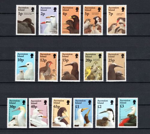 Ascension MiNr. 691-706 Heimische Vögel und ihr Küken, postfrisch Tiere