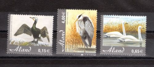 Aland MiNr. 244-246 Kormoran Fischreiher Schwäne, Satz postfrisch Tiere