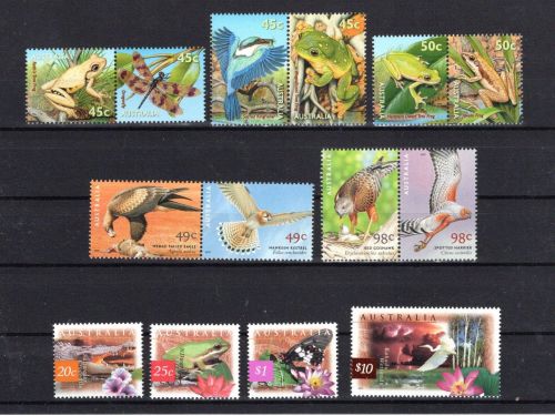 Australien MiNr. 1630-1633y + 1855-1860A Tiere, 2 Sätze postfrisch Tiere