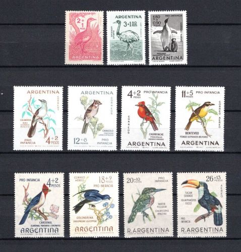 Argentinien MiNr. 718ff Heimische Vögel, alle postfrisch Tiere