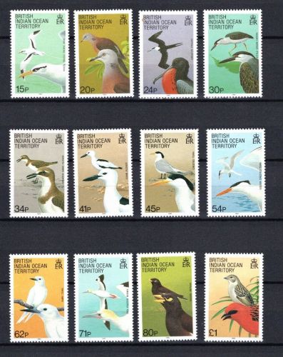 Brit. Terr. Ind. Ozean MiNr. 94-105 Vögel 1990, Satz postfrisch Tiere