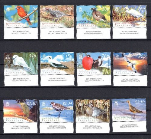 Brit. Terr. Ind. Ozean MiNr. 340-351 Strand- / Seevögel, postfrisch Tiere