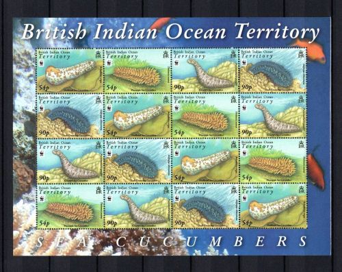 Brit. Terr. Ind. Ozean MiNr. 470ff Kleinbogen Seetiere postfrisch Tiere