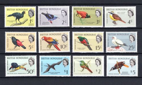 Britisch Honduras MiNr. 164-175 Heimische Vögel, Satz postfrisch Tiere