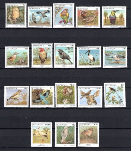 Botswana MiNr. 629-646 Heimische Vögel 1997, Satz postfrisch Tiere