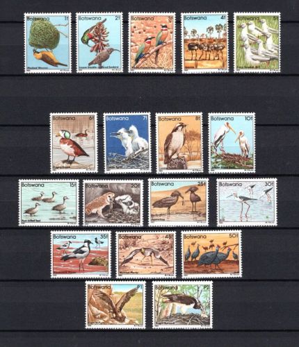 Botswana MiNr. 299-316 Heimische Vögel 1982, Satz postfrisch Tiere