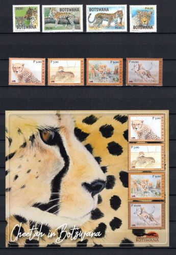Botswana MiNr. 1053-1956A + 1149-1152 + Block 70 Leopard postfrisch Tiere