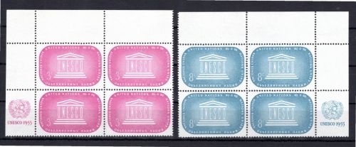 UNO New York MiNr. 37-38 postfrisch 4er Blöcke RZf