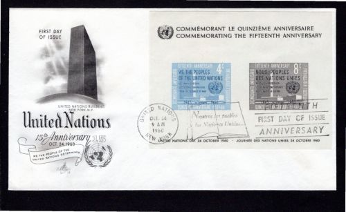 UNO New York MiNr. Block 2 Ersttagsbriefe/ FDC UNPA FDC