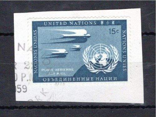 UNO New York MiNr. 14 b Briefstück