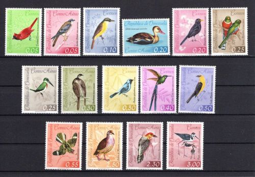 Venezuela MiNr. 1464-1478 Heimische Vögel 1962, Satz postfrisch Tiere