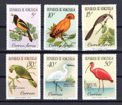 Venezuela MiNr. 1415-1421 Heimische Vögel 1961, Satz postfrisch Tiere