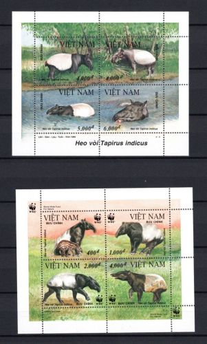Vietnam WWF MiNr. 2685-2692 Kleinbögen: Säugetiere Tapir postfrisch Tiere