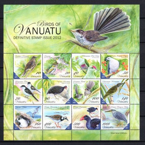 Vanuatu MiNr. 1464-1475 Kleinbogen Heimische Vögel 2012 postfrisch Tiere