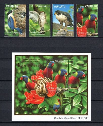 Vanuatu MiNr. 1081-1084 mit Block 34 Heimische Vögel postfrisch Tiere