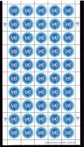 UNO New York 50er Bogen MiNr. 159 x postfrisch Zudruck Bundesdruckerei