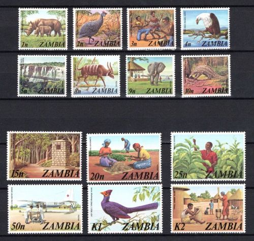 Sambia MiNr. 141-154 Landwirtschaft und Tiere, Satz postfrisch Tiere