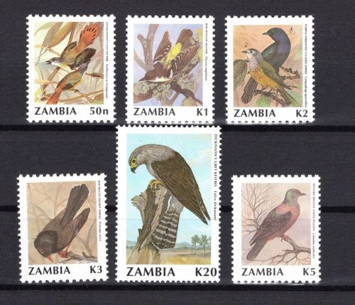 Sambia MiNr. 544-549 Heimische Vögel, Satz postfrisch Tiere