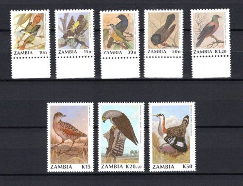 Sambia MiNr. 528-535 Heimische Vögel, Satz postfrisch Tiere