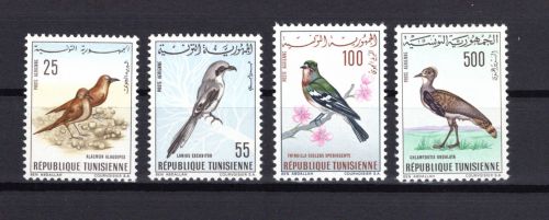 Tunesien MiNr. 639-642 Heimische Vögel, Satz postfrisch Tiere
