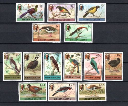 Sierra Leone MiNr. 590-603I Heimische Vögel, Satz postfrisch Tiere