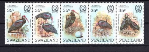 Swasiland Zusammendruck MiNr. 449-453 Ibis, ZD postfrisch Tiere
