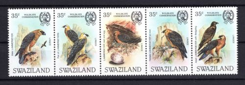 Swasiland Zusammendruck MiNr. 424-428 Lammgeier, ZD postfrisch Tiere