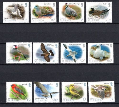 St. Helena MiNr. Heimische Vögel 2015, Satz + Kleinbogen postfrisch Tiere