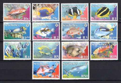 Seychellen MiNr. 873-878 und 888-884 Meerestiere Fische postfrisch Tiere