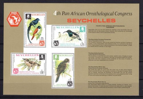 Seychellen MiNr. Block 6 Vögel Ornithologischer Kongress postfrisch Tiere
