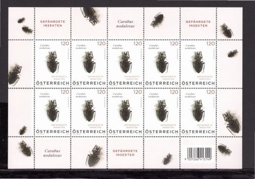 Österreich MiNr. 3784 postfrisch als Kleinbogen, gefährdete Insekten