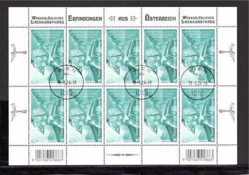 Österreich MiNr. 3816 gestempelt als Kleinbogen, Erfindungen