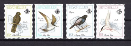 Seychellen MiNr. 703-706 Heimische Vögel 1989, Satz postfrisch Tiere