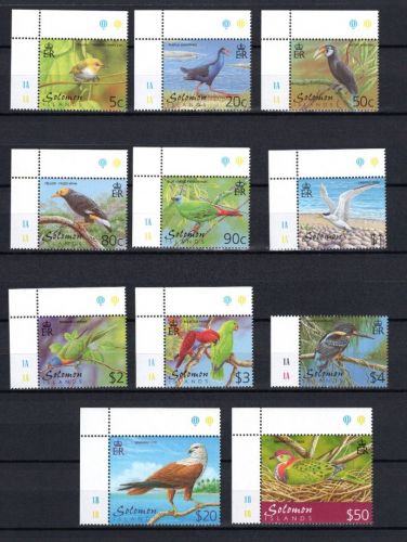 Salomon Inseln MiNr. 1033-1044 Heimische Vögel, Satz postfrisch Tiere