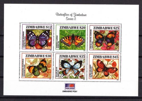 Simbabwe MiNr. Block 8 Insekten und Schmetterlinge 2001 postfrisch Tiere