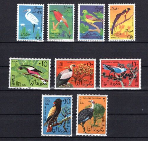 Somalia MiNr. 84-88 + 138-141 Vögel 1966, 2 Sätze postfrisch Tiere