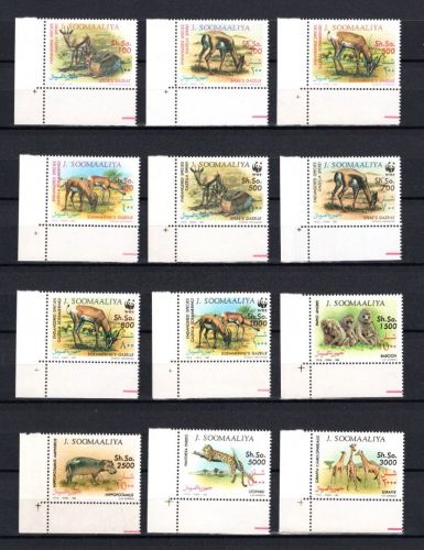 Somalia MiNr. 432-443 Tiere der Savanne 1992, Satz postfrisch Tiere