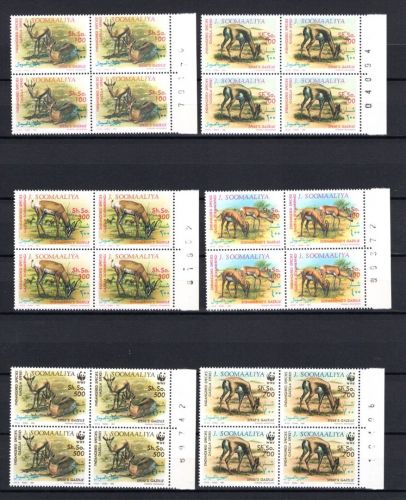 Somalia MiNr. 432-443 Tiere der Savanne 1992, Rand-Vbl. postfrisch Tiere