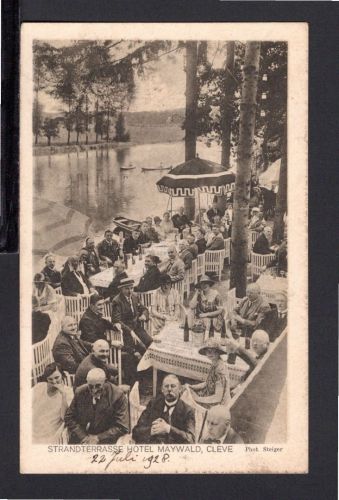 AK Cleve (Kleve) NRW 1928 Strandterrasse Hotel Maywald