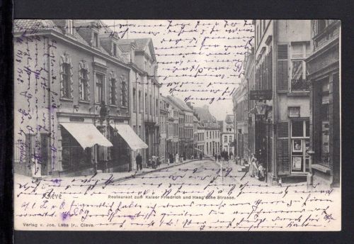 AK Cleve (Kleve) NRW 1902 Haag´sche Strasse mit Rest. Kaiser Friedrich