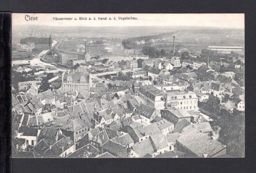 AK Cleve (Kleve) NRW 1908 Panorama mit Kanal aus der Vogelschau