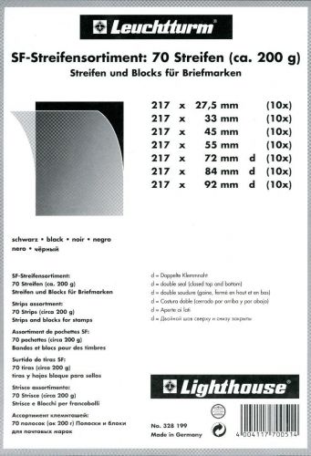 Leuchtturm 70 Klemmstreifen Kiloware 200g schwarz 328199 Neuware