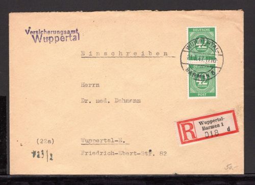 Gemeinschaftsausgabe MiNr. 930 Mehrfachfrankatur auf R-Brief portogerecht