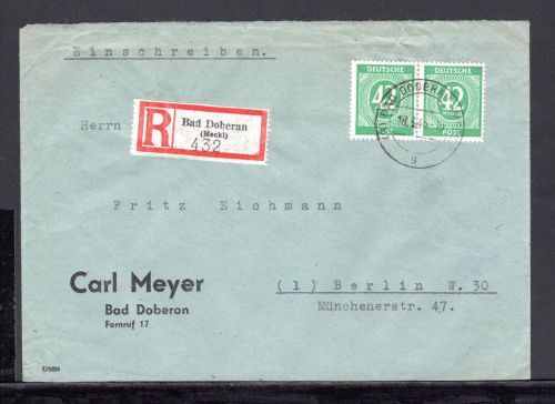 Gemeinschaftsausgabe MiNr. 930 Mehrfachfrankatur auf R-Brief portogerecht