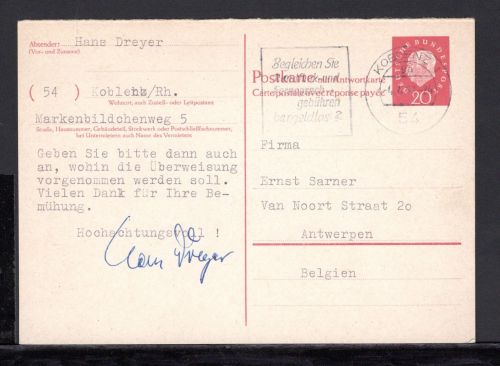 Bund Ganzsache MiNr. P 40 F gebraucht