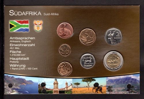 Südafrika div. Prägejahre KMS 5 Cent - 5 Rand im Blister ST