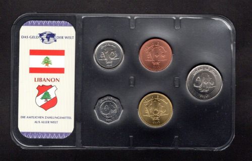 Libanon div. Prägejahre KMS 25 Livres - 500 Livres im Blister ST