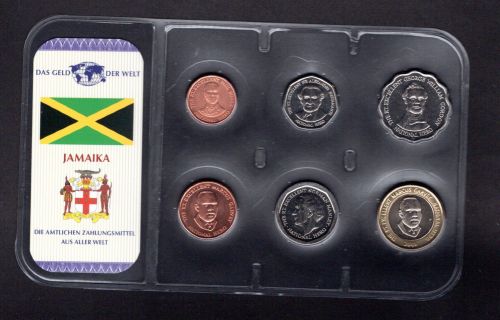 Jamaika div. Prägejahre KMS 10 Cents - 20 Dollars im Blister ST