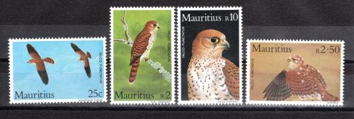 Mauritius MiNr. 579-582 Heimische Greifvögel Falken, postfrisch Tiere